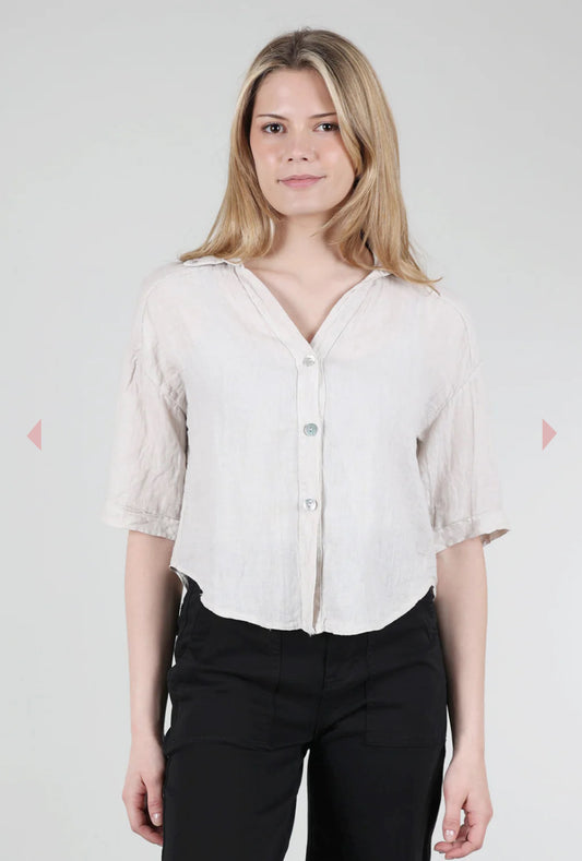 Crop Linen Top