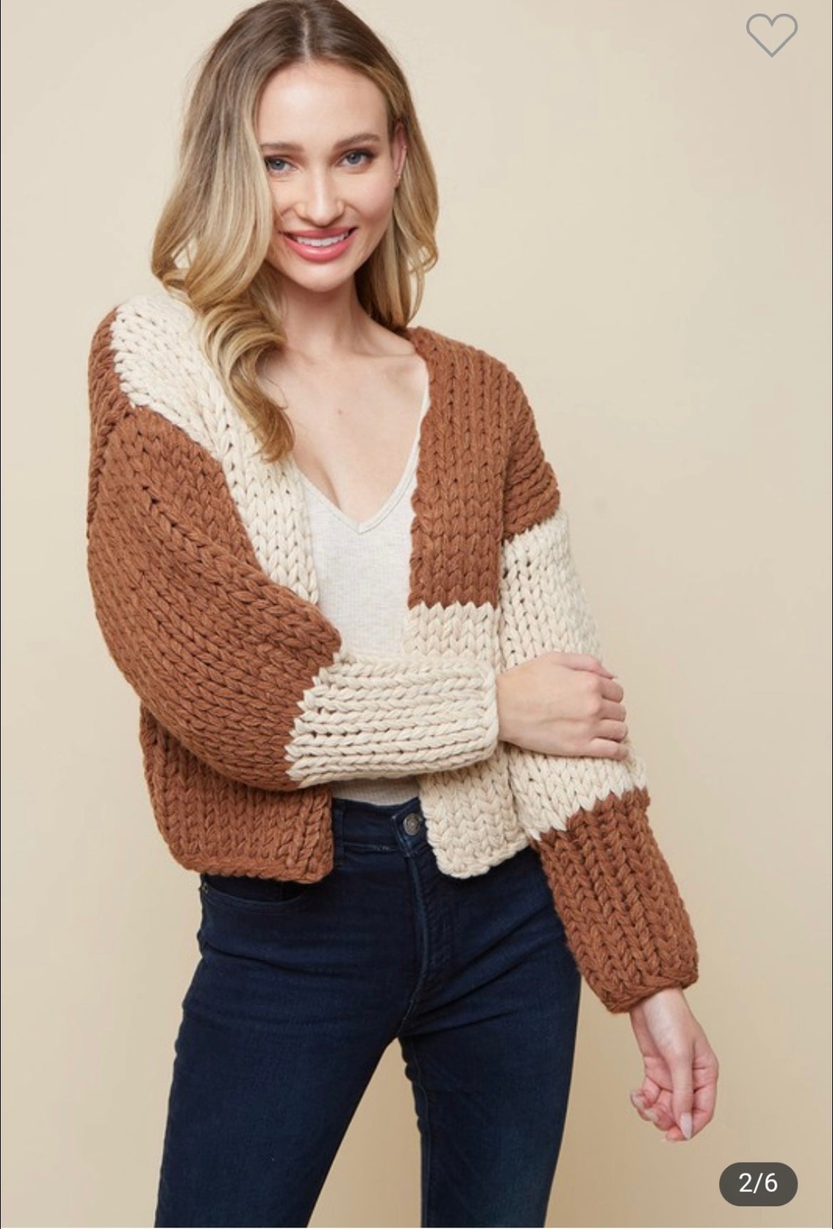 Color Block Chunky Cardigan