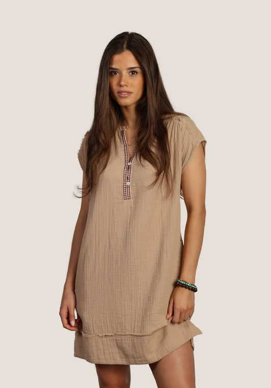 DYLAN G5W01CG GAUZE SLVLESS DRESS