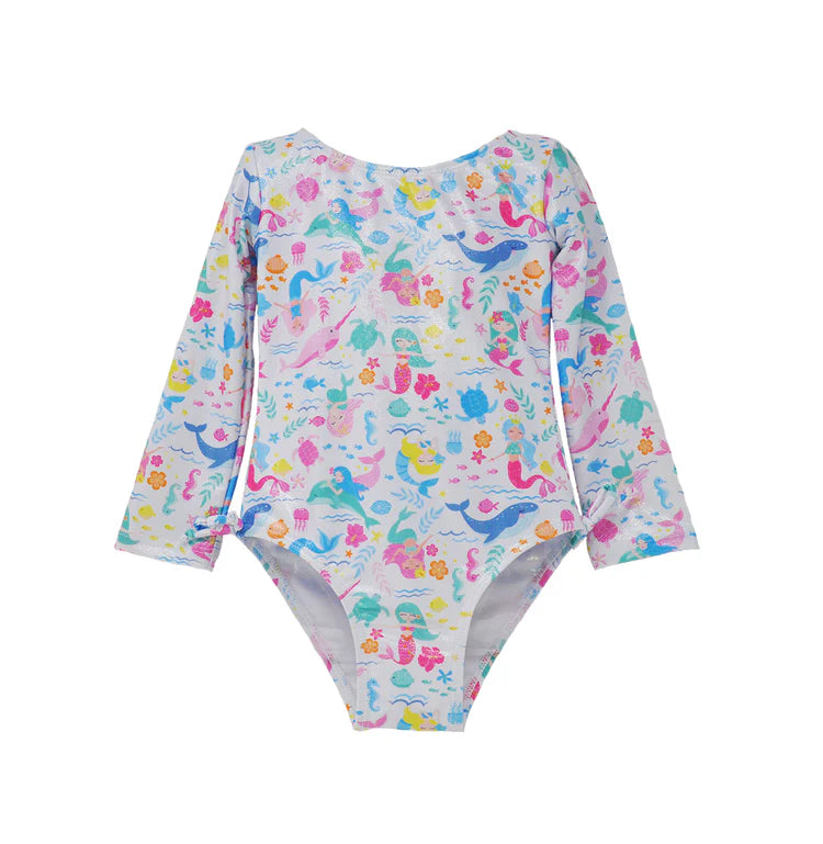 FLAP LS PRNTD SWIMSUIT