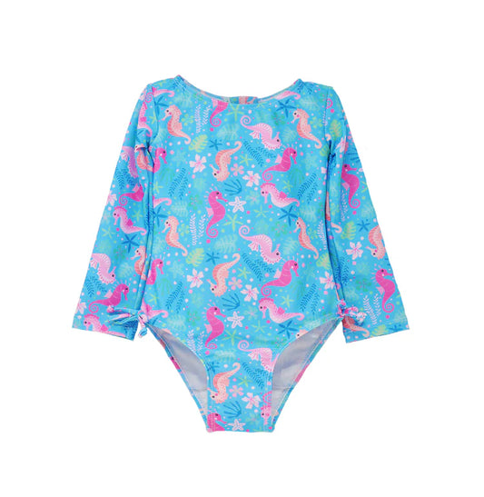FLAP LS PRNTD SWIMSUIT