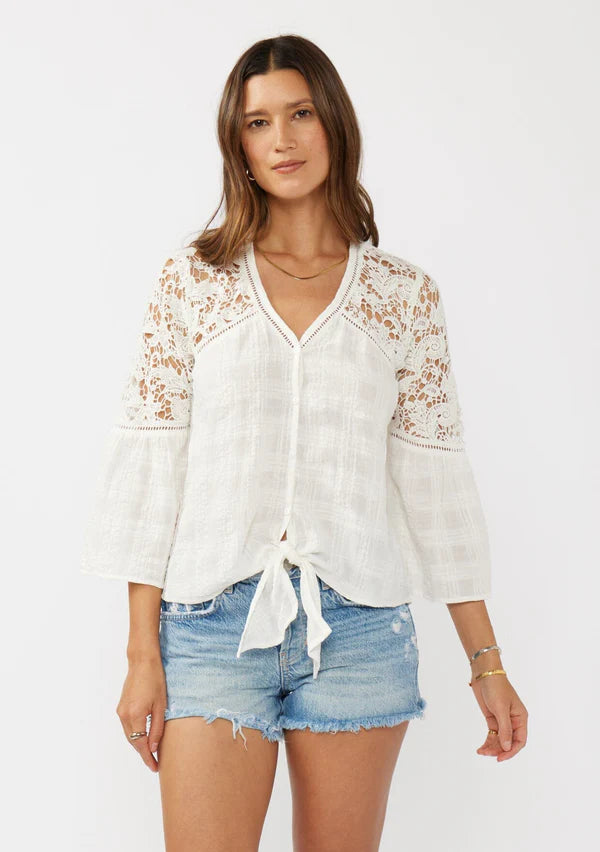 STITCH I12631 LACE SHLDR TIE FRONT TOP