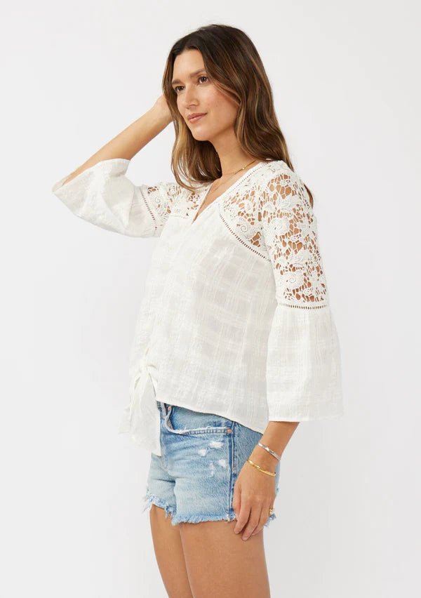 STITCH I12631 LACE SHLDR TIE FRONT TOP