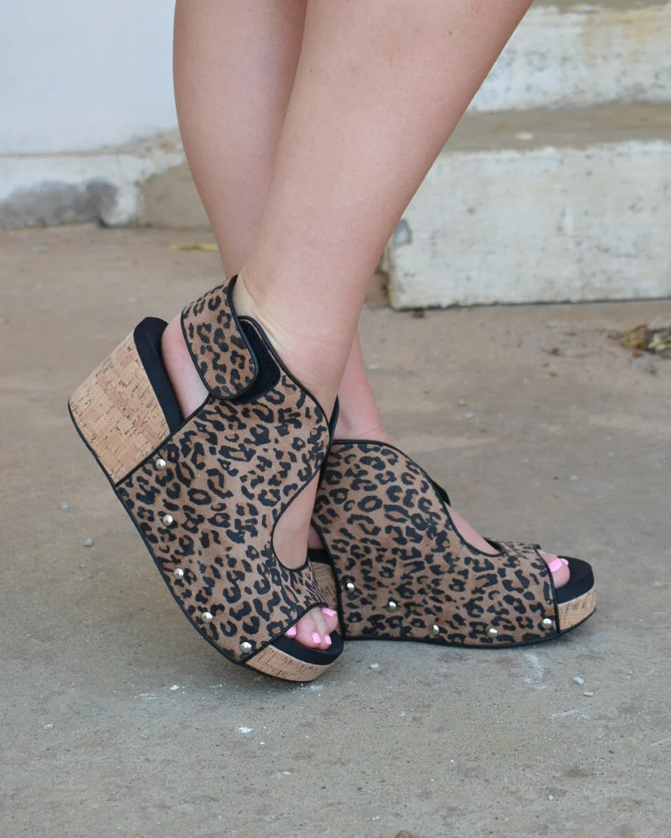 FRISKY LEOP WEDGE ANKLE STRAP