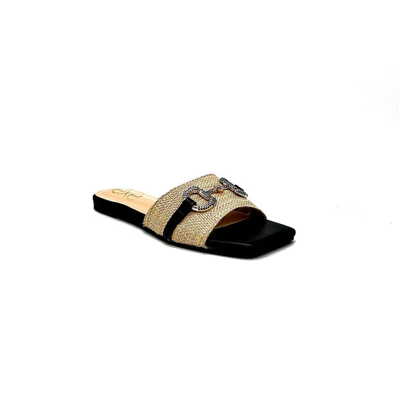 l0525 BLK/BEIGE RHSSTN SLIDE