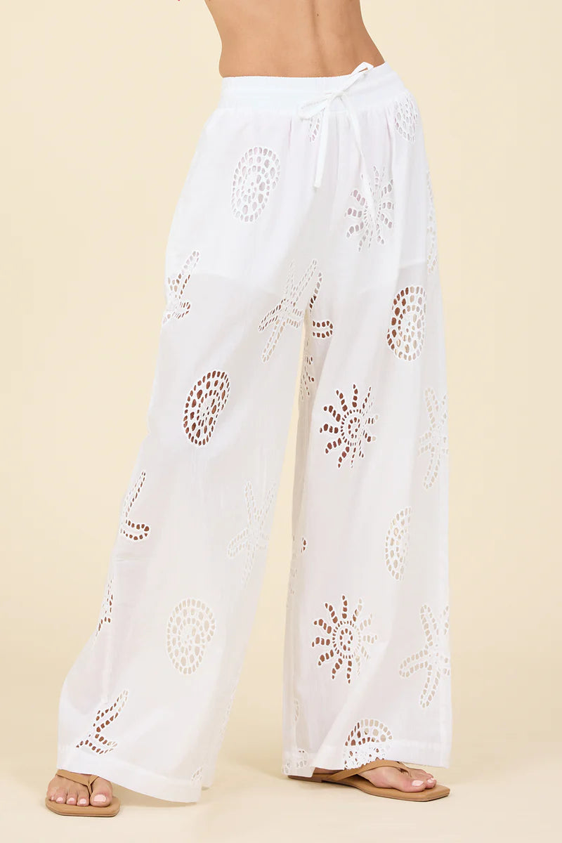 SURF EYELET WIDE LEG PANT