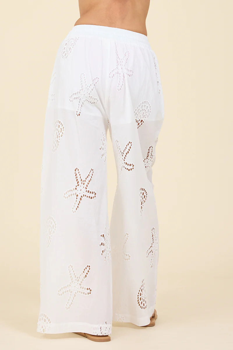 SURF EYELET WIDE LEG PANT