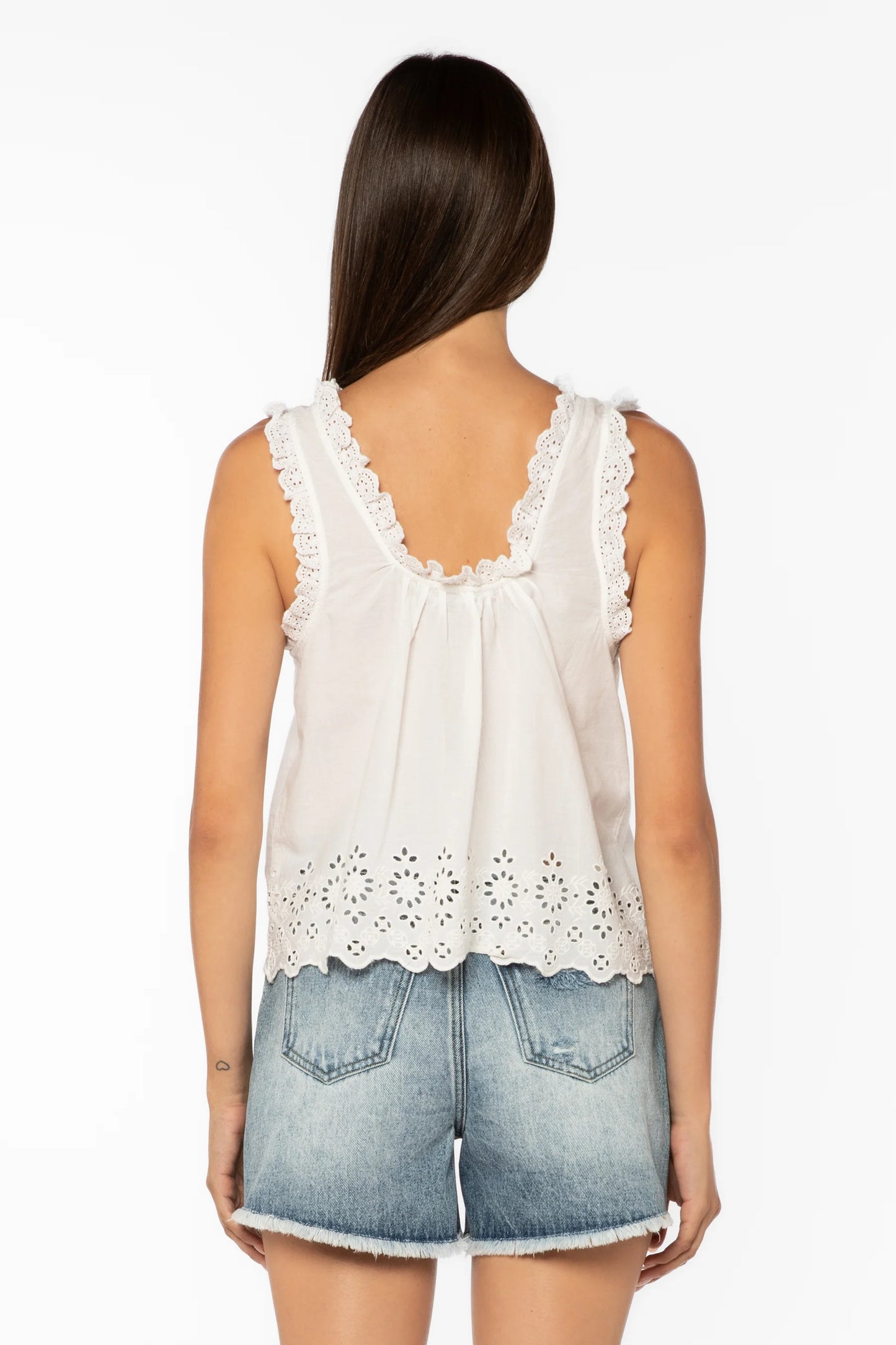 VELV 25004 LACE TRIM TANK