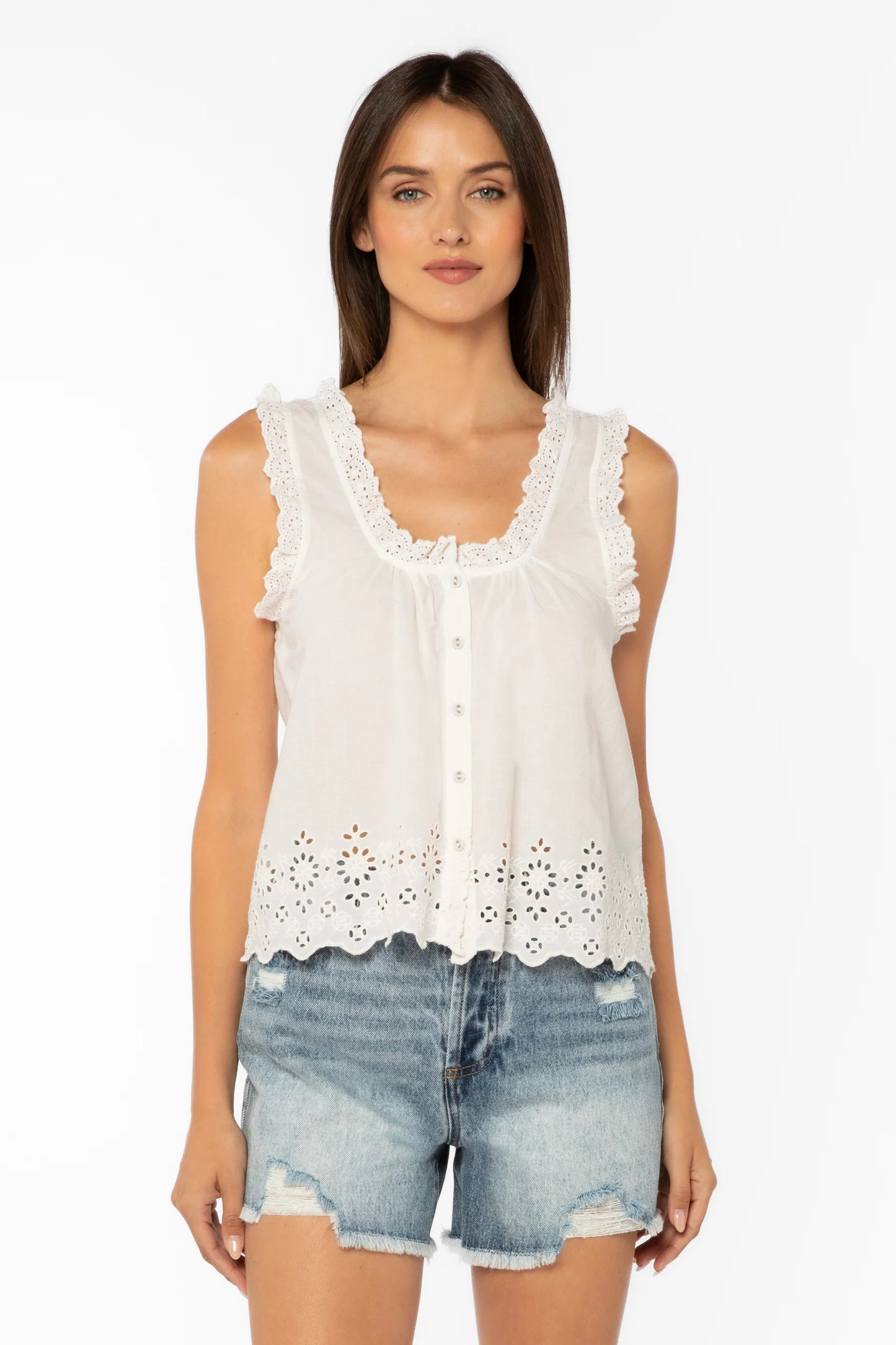 VELV 25004 LACE TRIM TANK