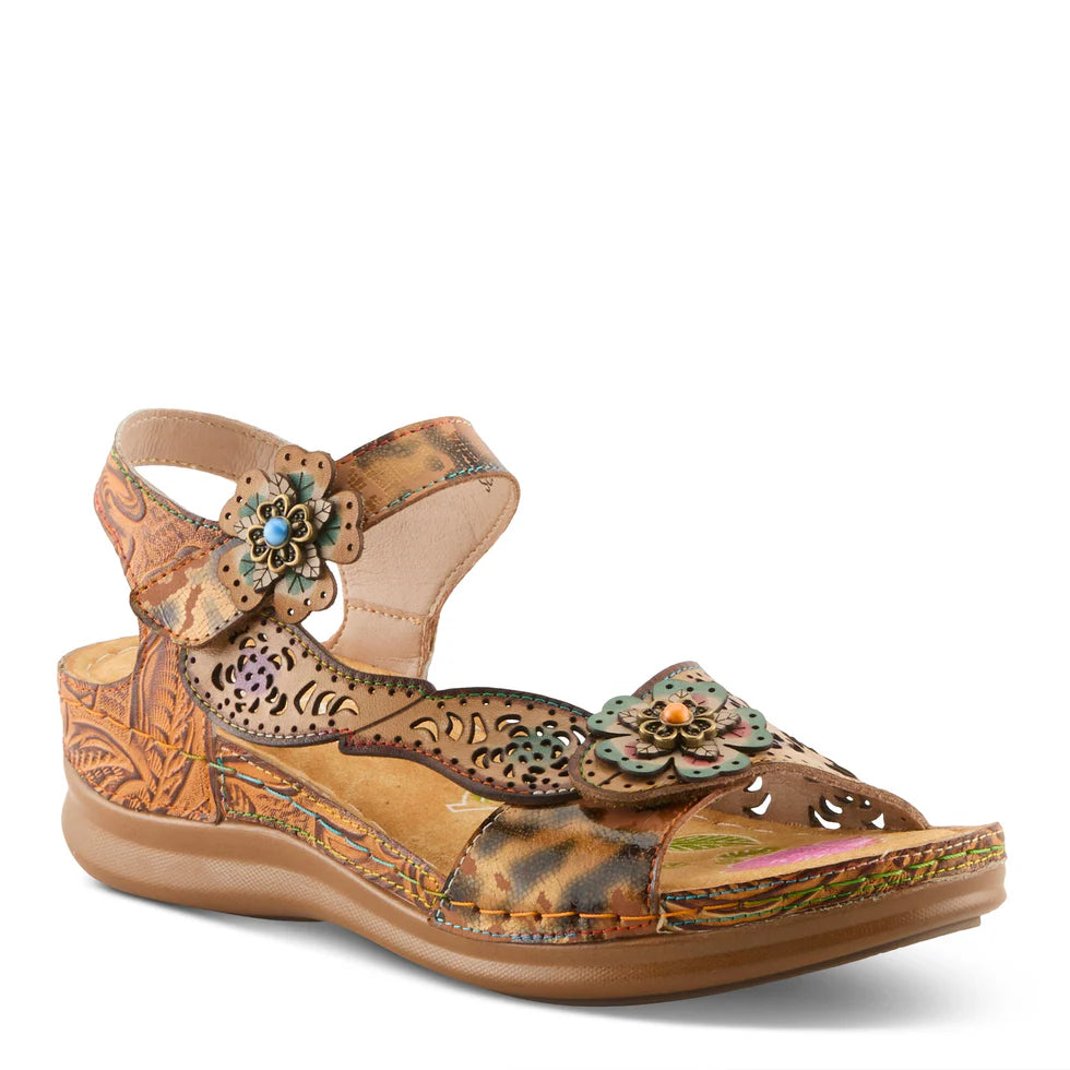 LAR SCRIPT ANKLE STRAP SANDAL