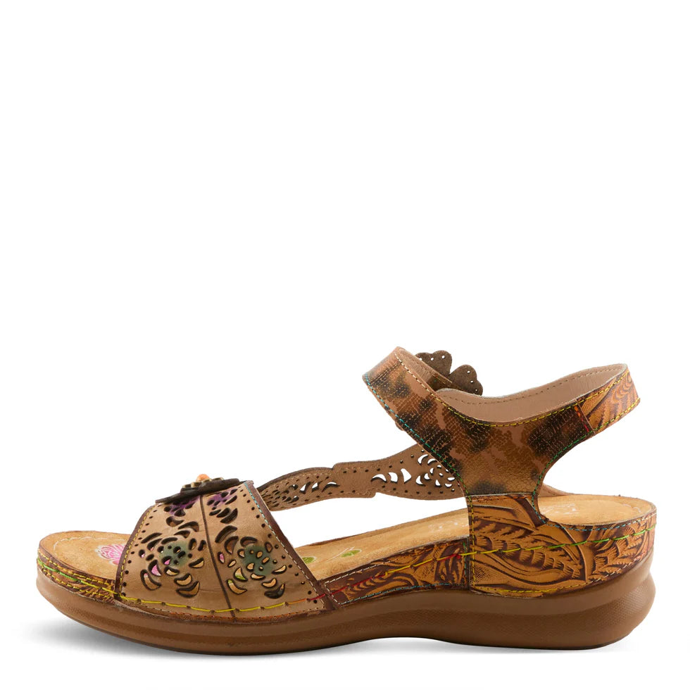 LAR SCRIPT ANKLE STRAP SANDAL