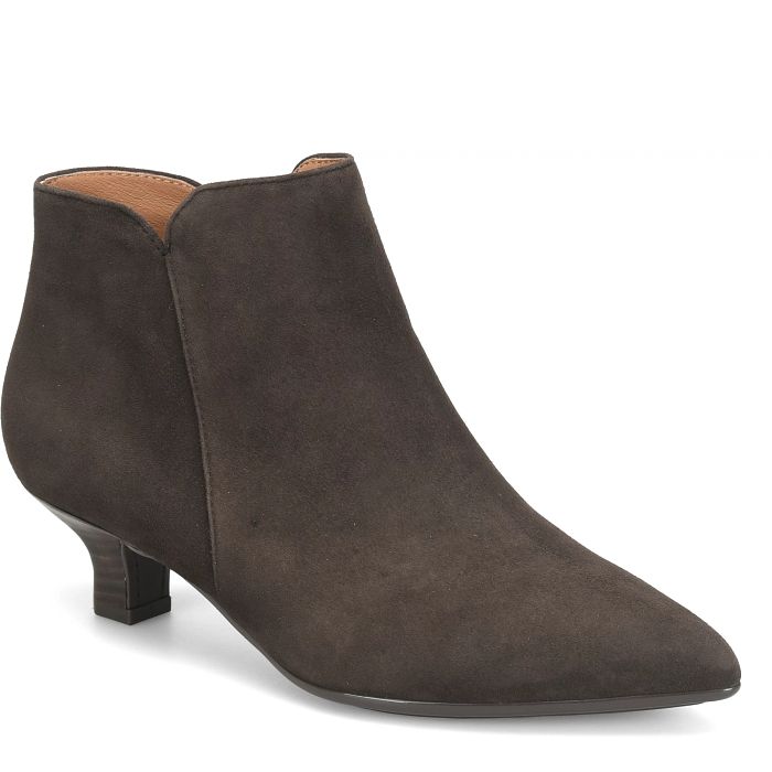 SOFT SAWYER SUEDE BOOTIE HEEL