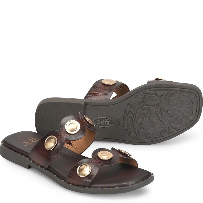 SOFT EZRA LTHR GOLD HARDWARE SANDAL