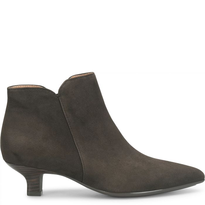 SOFT SAWYER SUEDE BOOTIE HEEL