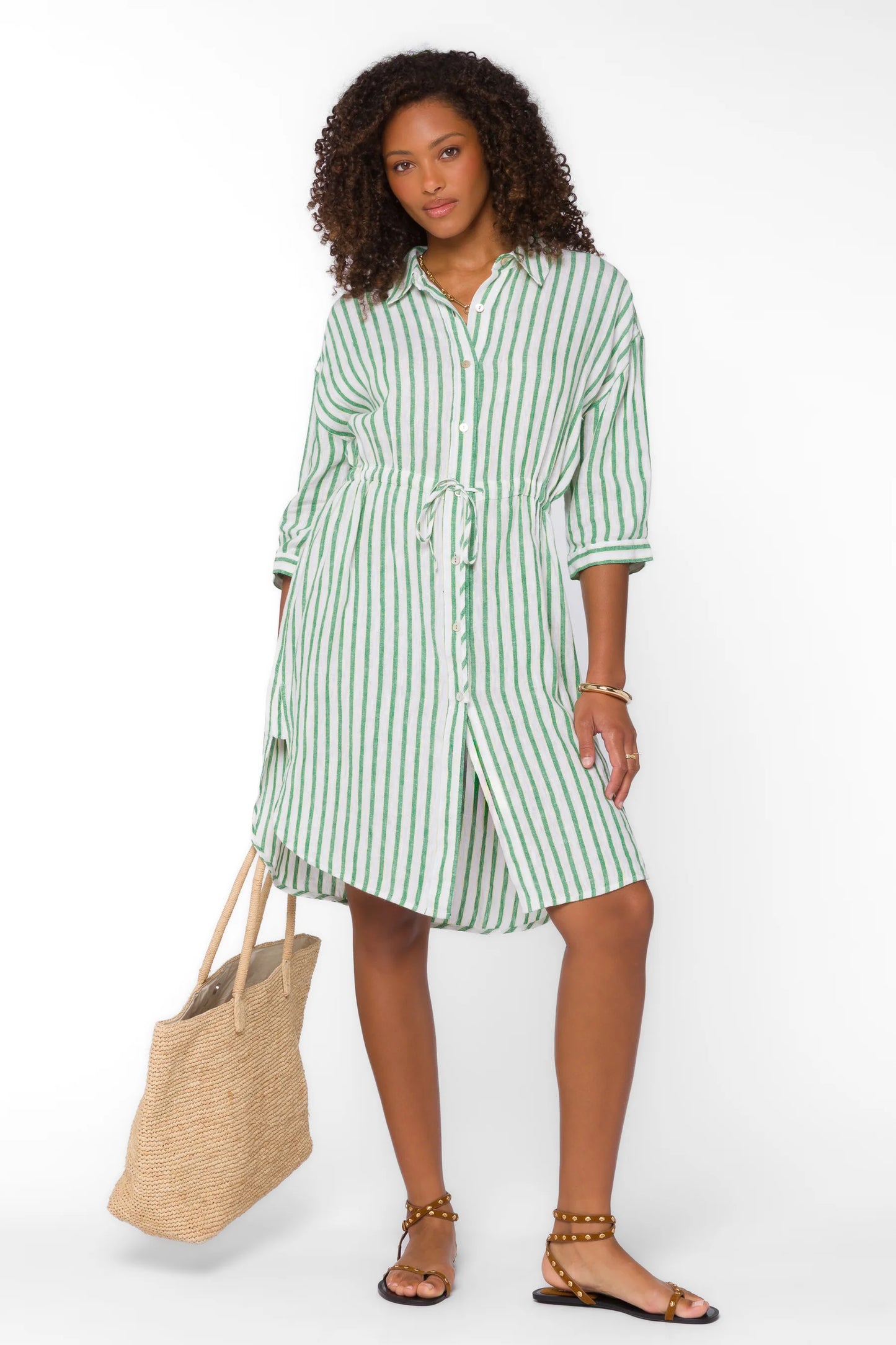 VELV 51359 STRIP SLV DRESS