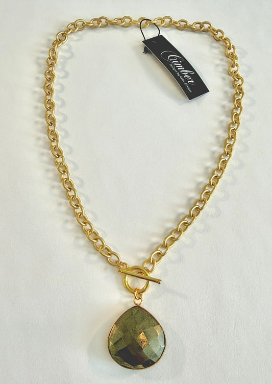 N894 LABR TEARDROP TOGGLE NECKLACE