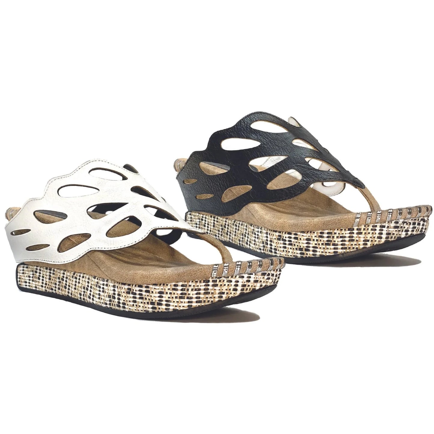 MOD TROYA WHT/BLK MID SANDAL