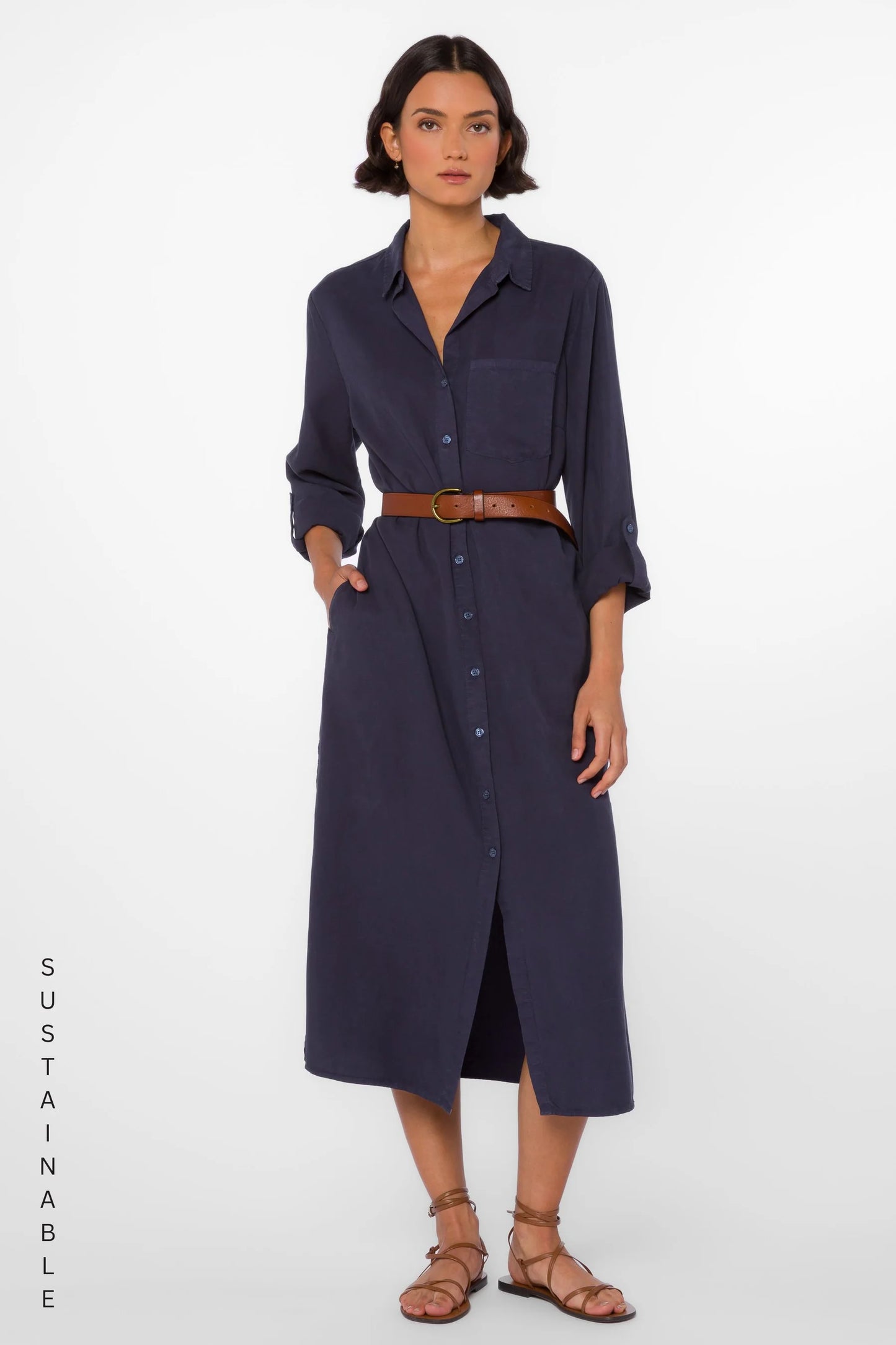 VELV SLEEVE SHIRT DRESS