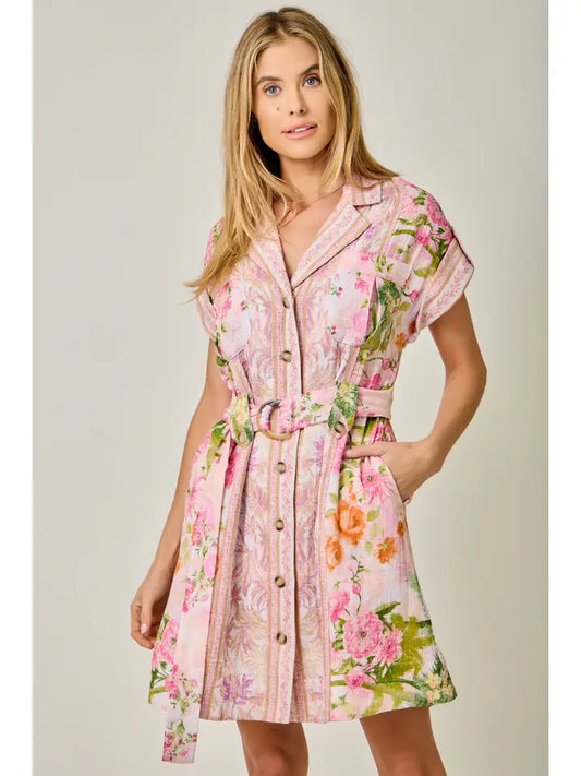 MTREE 61561 FLR GAUZE SS DRESS