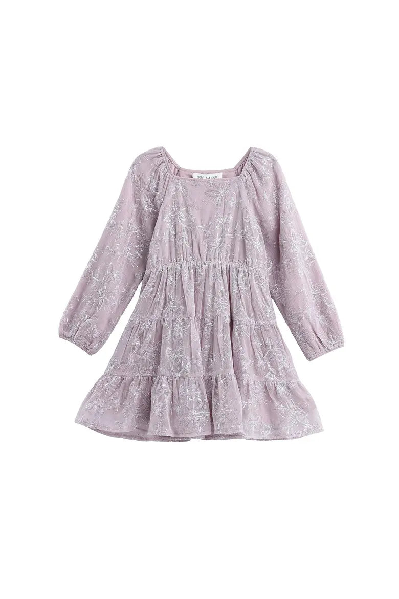 CHUMS 8188 SUGARPLUM SEQ FLR LS DRESS