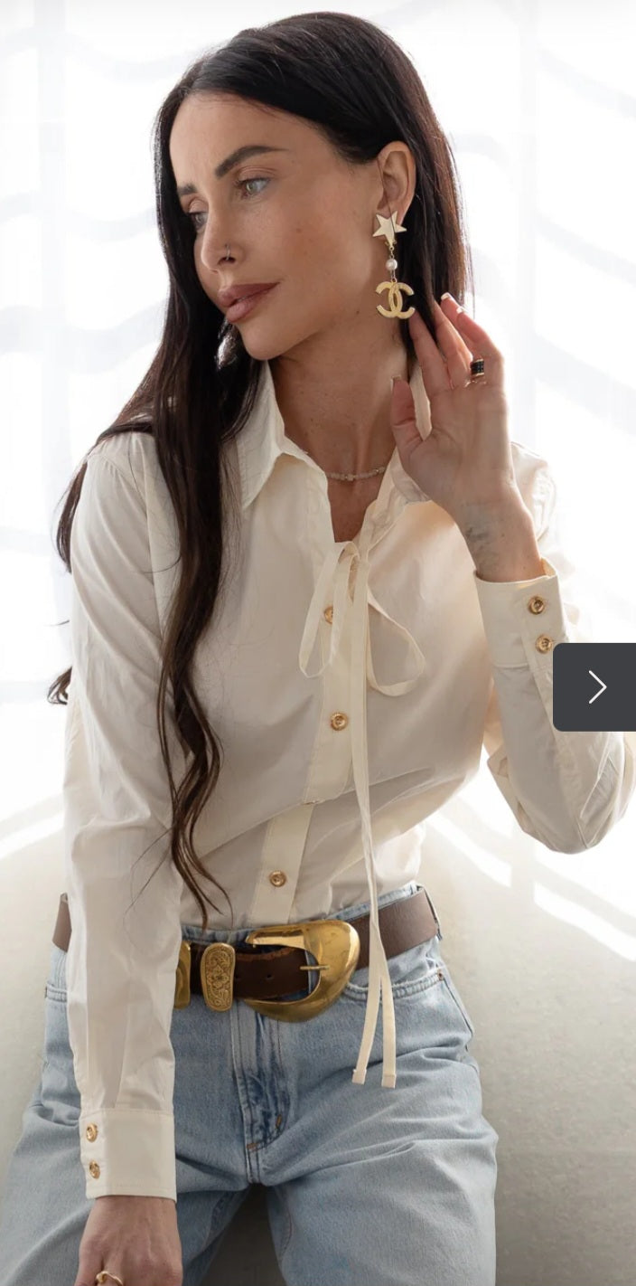 CARE POPLIN LS SHIRT W/TIE