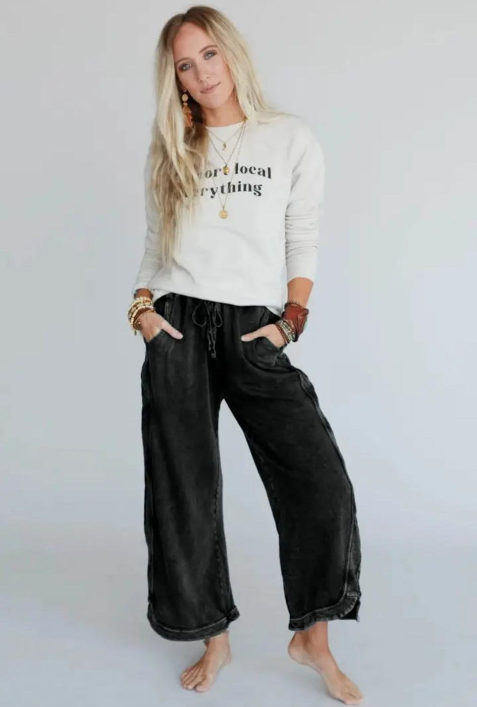 BIRD CROP WIDE LEG PANT